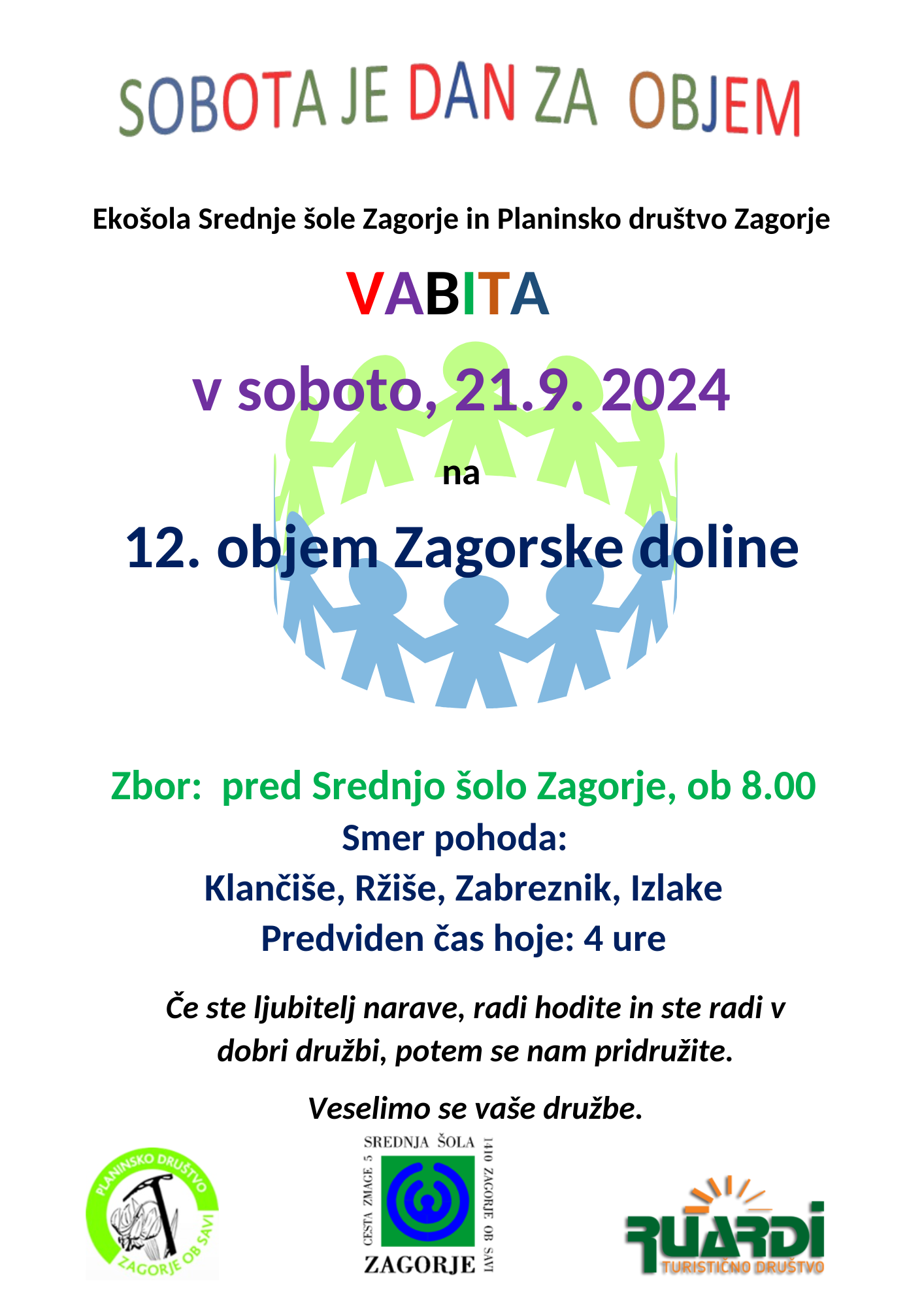 objem, vabilo